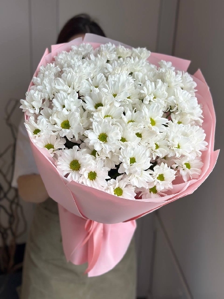 АКЦИЯ. Букет из 15 кустовых хризантем "Нюша" (250₽/шт)