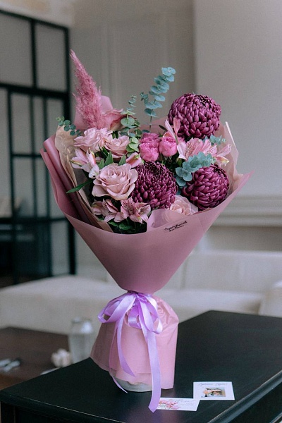 Букет с сортовой хризантемой "Для настроения" ко Дню мамы