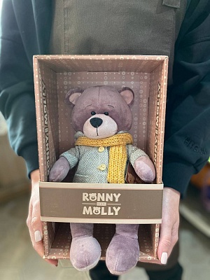Мягкая игрушка "Мишка Ронни в пальто" 21см RM-R002-21