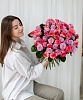 АКЦИЯ. Букет из 51 розовой и сиреневой Российской розы