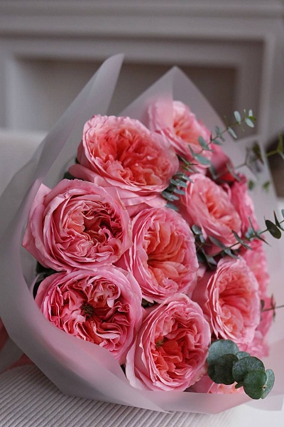 Букет из 15 пионовидных роз "Для любимой"