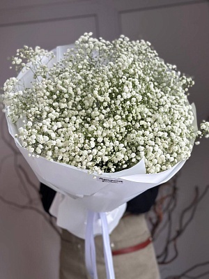 Букет из белых гипсофил "Чистая душа" ко Дню матери 