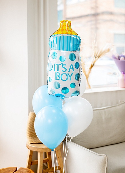 Фонтан из воздушных шаров на выписку для мальчика №1