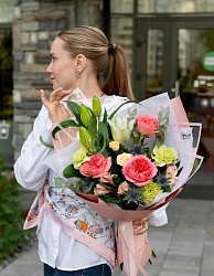 Букет с лилией "Дивный вечер"