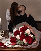 Букет из красных роз и диантусов "Первое признание" на 14 февраля 