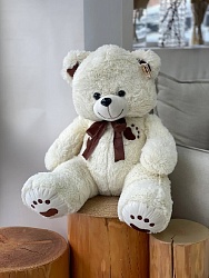 Мягкая игрушка "Медведь Френк" молочный, (120) см