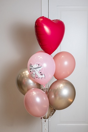 Фонтан из воздушных шаров розовый