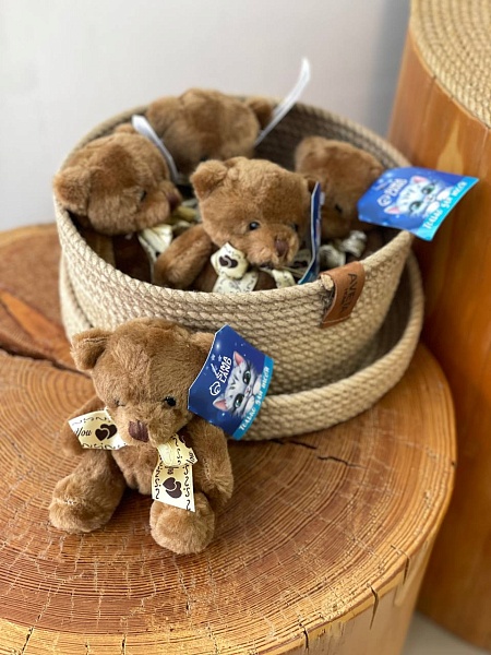 Мягкая игрушка "Мишка с бантом" 10 см