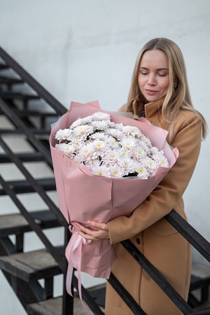 Букет хризантем "Сердечное Вдохновение"