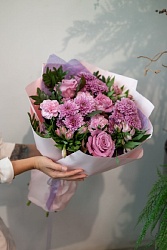 Букет с сиреневыми розами "Виолетта"