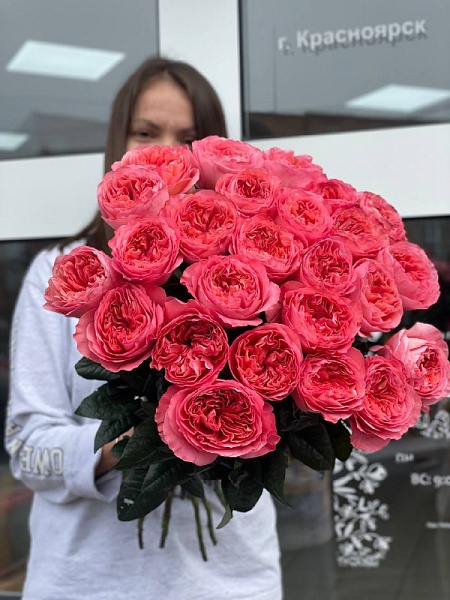 Букет из 25 пионовидных роз Эквадор