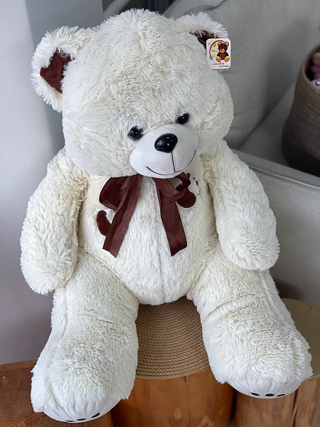 Мягкая игрушка "Медведь Френк" молочный, (120) см 