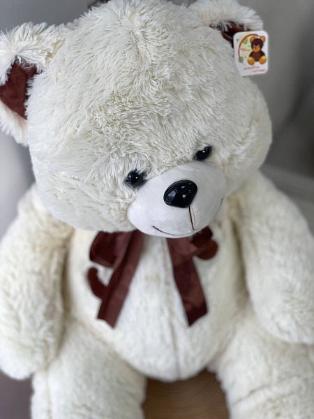 Мягкая игрушка "Медведь Френк" молочный, (120) см 