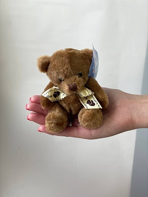 Мягкая игрушка "Мишка с бантом" 10 см