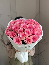 Букет из 25 розовых роз (Китай) "Ласковый миг"