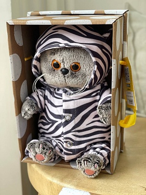 Басик Baby в комбинезоне Зебра,20 см, ВВ-114