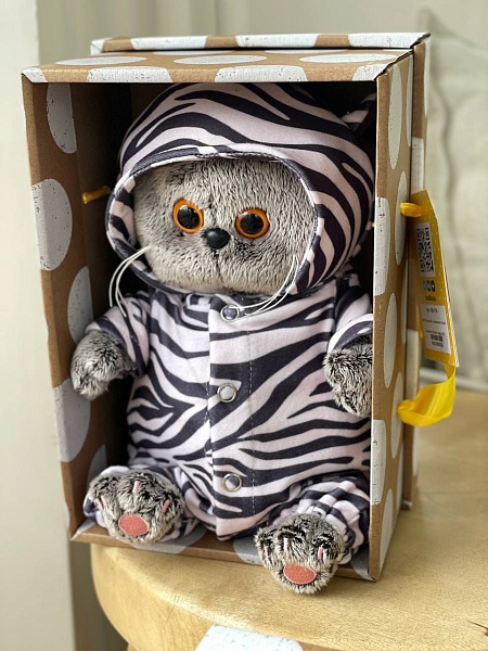 Басик Baby в комбинезоне Зебра,20 см, ВВ-114