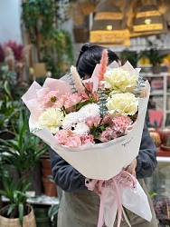 Букет с французскими розами "Рассвет"