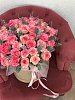 Композиция из 51 Российской розы в шляпной коробке 