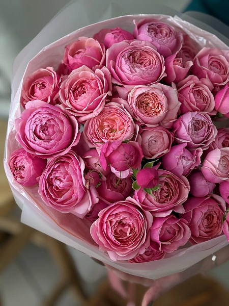 АКЦИЯ. Букет из 9 кустовых роз "Сильва Пинк"