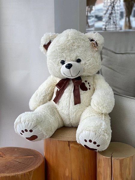 Мягкая игрушка "Медведь Френк" молочный, (120) см 