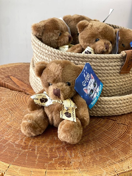 Мягкая игрушка "Мишка с бантом" 10 см