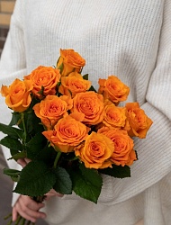 Роза Россия оранжевая 60 см (АКЦИЯ)