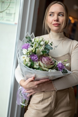 Букет букет с брассикой "Пробуждение природы"
